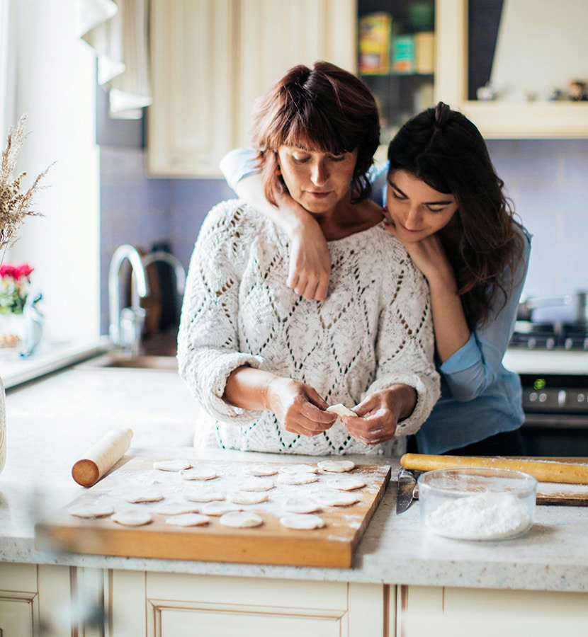 mom with daughter