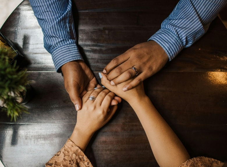 couple holding hands